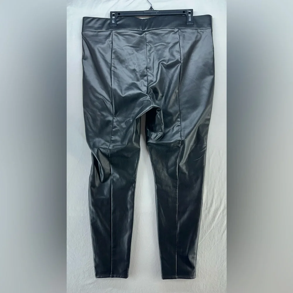 NEW Loft‎ Women's Black Faux Leather Skinny Ankle Pants Size XL Whimsigoth